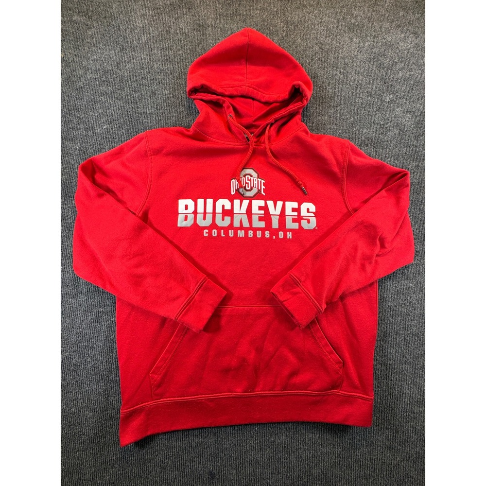 Colosseum Ohio State Buckeyes Hoodie Mens Medium Red Pullover Sweatshirt 1047